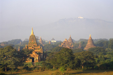 Temples of Bagan in early morning. Myanmar (Burma).