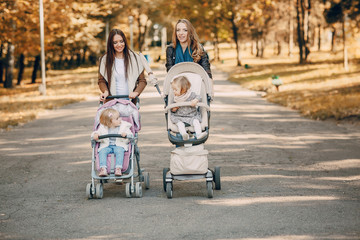 Family walk in the park