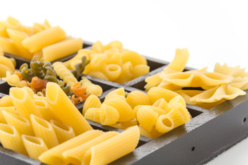 dry pasta spaghetti with ingredient