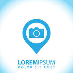 Camera with pin icon