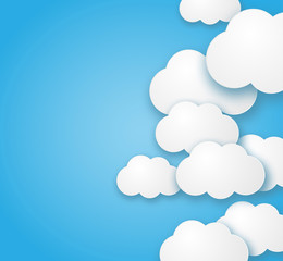 clouds on a blue background vector