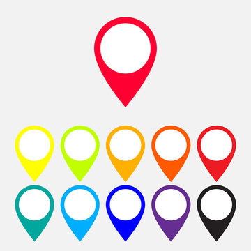 Color map pointer icons set.