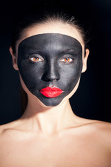 Beauty portrait of woman with creative makeup.