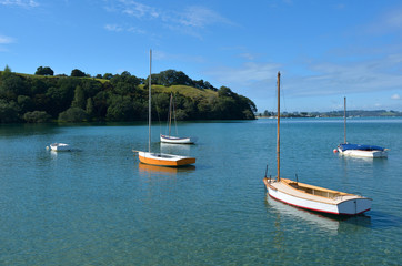 Fototapeta na wymiar Old wooden yachts - New Zealand