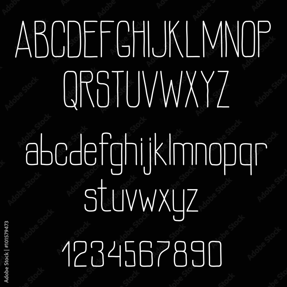 Aufkleber retro chalk font alphabet on blackboard