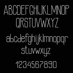 Retro chalk font alphabet on blackboard