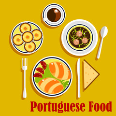 Portuguese cuisine empanadas, egg tarts and coffee