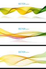 Obraz premium Abstract waves Wallpaper collection on white Background