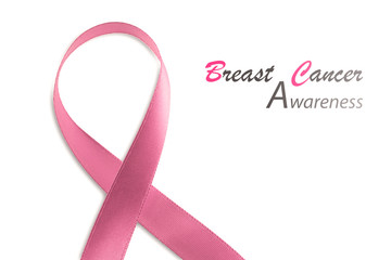 Pink ribbon breast cancer awareness.