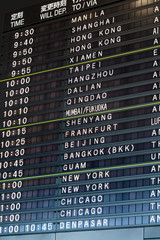 Fototapeta premium International Airport Departure Flight Information Board