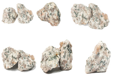 Fragment of granite on a white background
