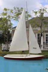 Foto op Canvas Sailing on river around garden in the house. © jayzynism
