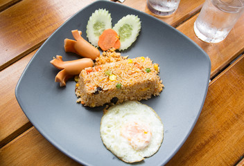 American style breakfast set, fried rice