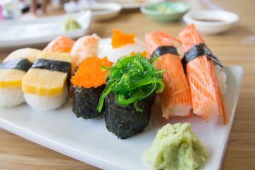 sushi set on the plate