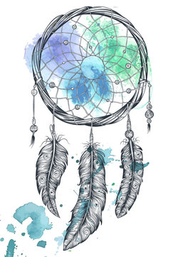 Dream catcher. Hand drawn.