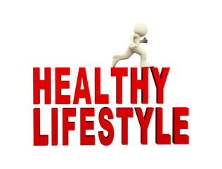 3d man and healthy lifestyle concept