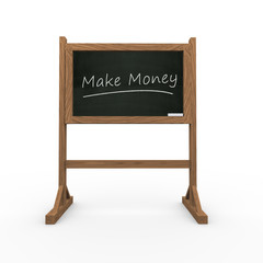 3d black chalkboard make money