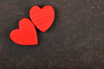 Obraz premium Heart on leather background
