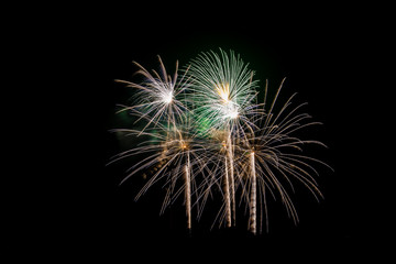 Fototapeta premium Celebration fireworks up the night sky.
