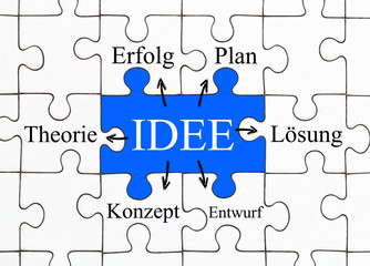 Idee Puzzle Konzept