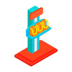 Free fall tower isometric 3d icon