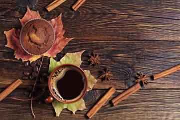 Coffee and chocolate cupcake