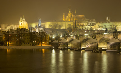 Fototapeta na wymiar Winter Prague at Night