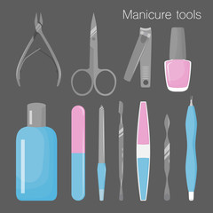 Set of tools for manicure. Vector illustration