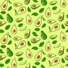 Seamless pattern with avocado - 101603490