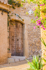 Fototapeta na wymiar View of an mediterranean rustic front door