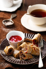  Brain  pancakes with plum jam
