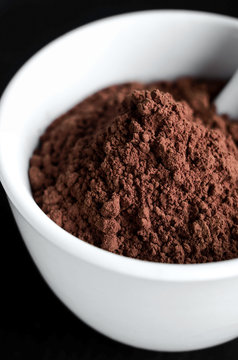 Cocoa Powder In A Bowl Close Up