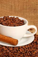 Coffee beans and cigar