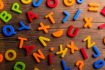 Fototapeta premium Colorful plastic letters