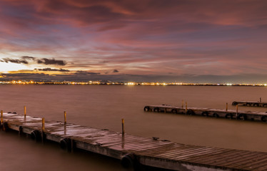 Fototapeta premium Sunset in Albufera, Valencia, long exposure