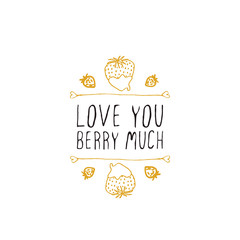 Vector handdrawn badge for Saint Valentine's day