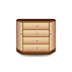 Drawer isolated on white vector