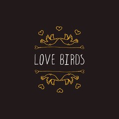 Vector handdrawn badge for Saint Valentines day