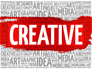 CREATIVE word cloud, creative business concept background