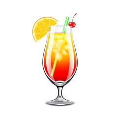 Sex on the beach cocktail isolated vector