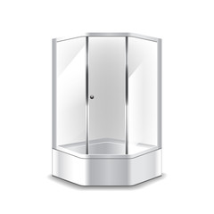 Shower cabin isolated on white vector