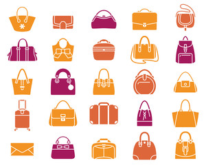 Icons of handbags and baggage