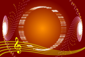 red and gold abstract music background