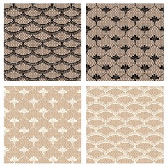 Set of four seamless lace patterns