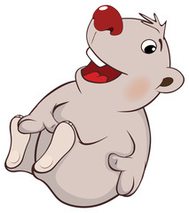 A cute white polar bear cub cartoon