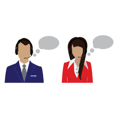 Obraz premium Call center female and male
