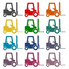 Forklift icons set