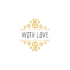 Vector handdrawn badge for Saint Valentines day