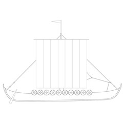 Drakkar vector outline drawings