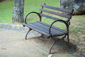 Vacant public bench in the square